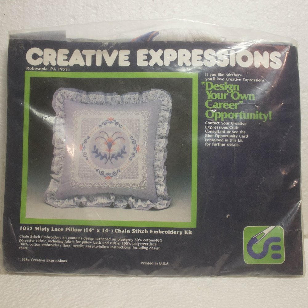 Vintage New Old Stock Creative Expressions Chain Stitch Embroidery Kit